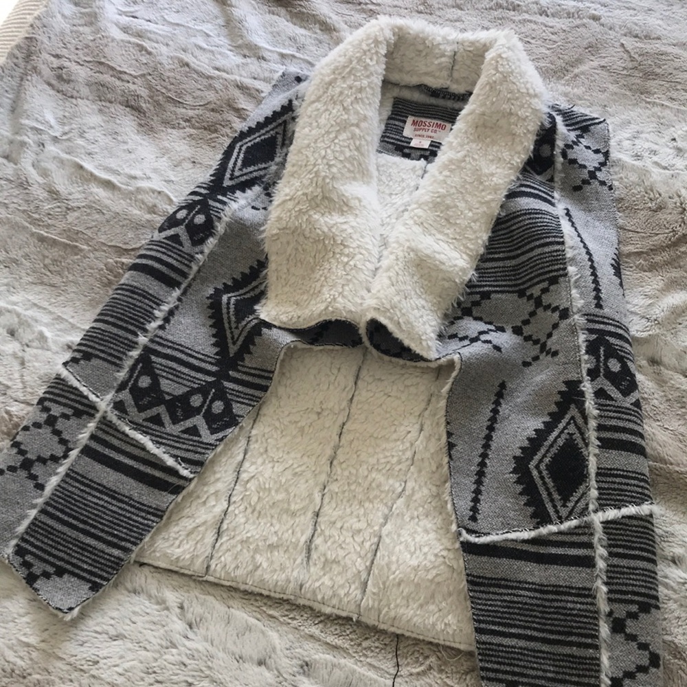 Faux fur lined sweater vest